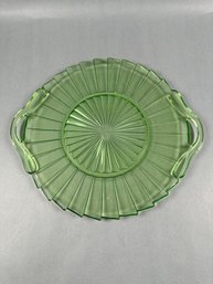 Green Depression Glass Platter