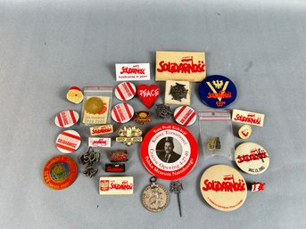 Large Grouping Of Buttons & Medals