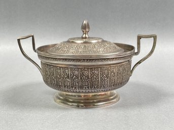 Sterling Silver Persian Sugar Bowl With Lid