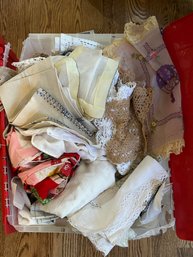 Bin Of Mixed Linens & Scraps