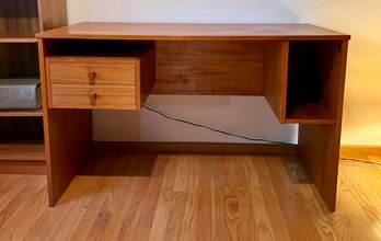 Compact Two Drawer Wood Desk