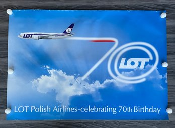 Polish Airlines - Celebrating 70th Birthday Poster - 70 LOT