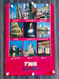 Vintage TWA Europe Poster