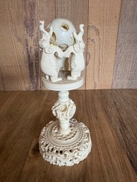 Resin Asian Puzzel Ball - Elephants Holding A Ball *LOCAL PICKUP ONLY - NO SHIPPING*