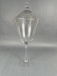 Tall Crystal Compote With Lid