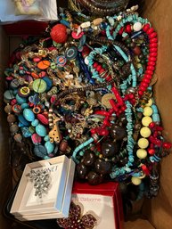 Large Lot Of Necklaces, Bracelets And Pins