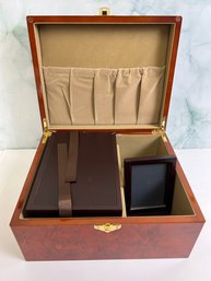 Vintage Burlwood Keepsake Box With Velvet Lining