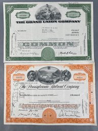 2 Railroad Stock Certificates.
