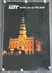 Polish Airlines Poster - The Town Hall In Zamosc