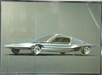 Futuristic Auto Art Deco Style Framed *local Pick Up Only*