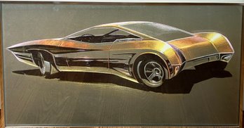 Futuristic Auto Art Deco Style Framed *local Pick Up Only*
