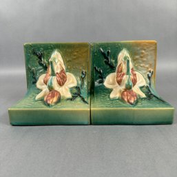 Roseville Pottery Magnolia 1940's Pair Of Bookends - #13- USA