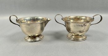 Sterling Silver Footed Creamer And Sugar