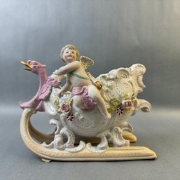 Vintage Cupid Porcelain Vase