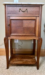 Antique Marble Top Wood Night Stand (#1)