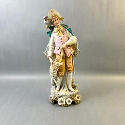 German Figurine Of Man With Wolf
