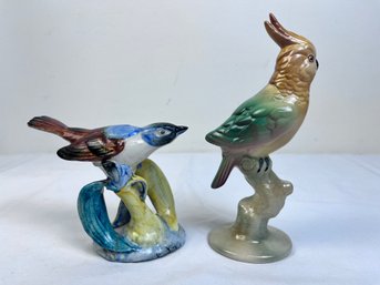 2 Porcelain Birds, Cockateel Is Brad Keeler Smaller Bird Is Stangl