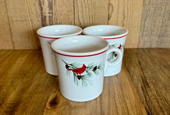 Fiesta Mugs With Red Cardinal Motif *LOCAL PICKUP ONLY - NO SHIPPING*