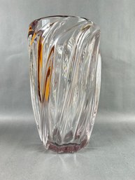 Large Vintage Light Purple Crystal Vase