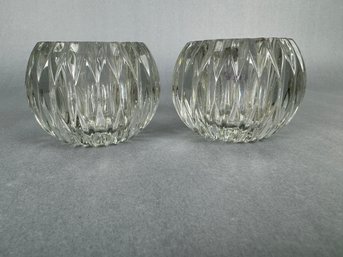 2 Votive Glass Candle Holders