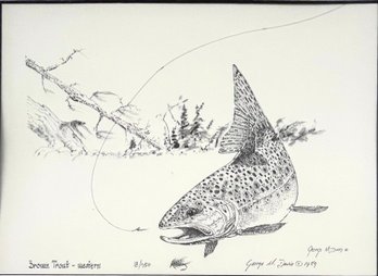 Signed George M. Davis Brown Trout - Western Artwork Framed  *Local Pickup Only*