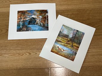 Set Of 2 Scenic Fall Copper Prints