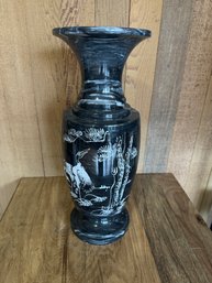 Heavy Black Marble Bird Vase *LOCAL PICKUP ONLY - NO SHIPPING*