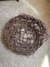 Large Oval Open Weave Grapevine Basket
