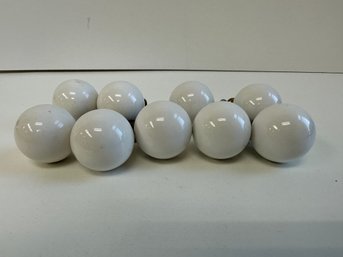 Lot Of 9 MCM White Ball Drawer Pulls