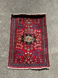 Hand Knotted Small Handknotted Rug ~ Floral Motif