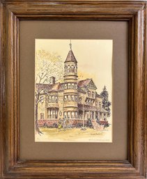 Vintage Signed Charlie Moorehouse Fairlawn Etching Framed