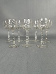 8 Small Crystal Stemware Glasses