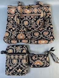 Vera Bradley Purse With Matching Clutch And Wallet.