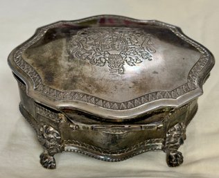 Small Silver Tone Jewelry Box *LOCAL PICKUP ONLY - NO SHIPPING*