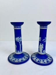 Pair Of Wedgewood Candleholders, Made In England.