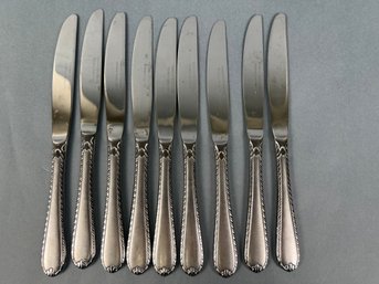 Hampton Silver Smiths Lot Of 9 Table Knifes Stainless Steel. P
