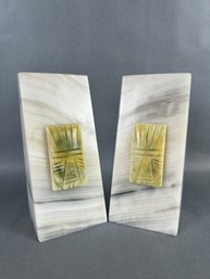 Pair Of Alabaster Mexican Bookends