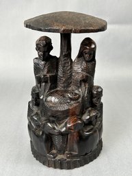 Vintage African Hardwood Family Sculpture