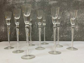 Stuart Air Twist Tall Crystal Cordial Stemware - Set Of 9