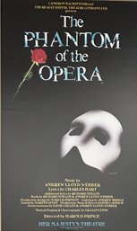 Vintage 1986 The Phantom Of The Opera Theater Poster Framed