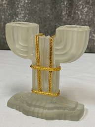 VINTAGE Art Deco Style Frosted Glass Candelabra