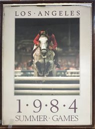 Vintage 1984 Equestrian Summer Games Los Angeles Print Framed