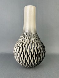 Vintage Geometric Onion Neck Vase