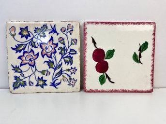 2 Vintage Tile Trivets.