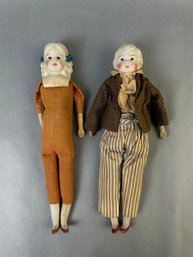 Vintage Dolls Girl And Boy Pair - Japan