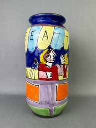 Seattle Hand Painted Made In Italy Vase