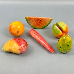 Alabaster Six Pieces Of Fruit