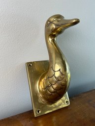 Vintage Gate Brass Duck Hat Hook