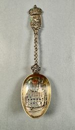 830 Silver Dutch Souvenir Spoon- Crown Motif- 19th Century Copy