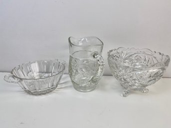 3 Pressed Glass Dishes. *Local Pickup Only*